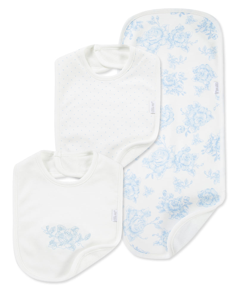 Little Me Niña Babero Blue Roses 3pcs Blue | Poppys Panama – Poppy's