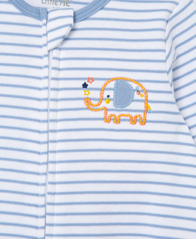 LITTLE ME BEBE NIÑO PIJAMA & HAT ELEPHANT BLUE