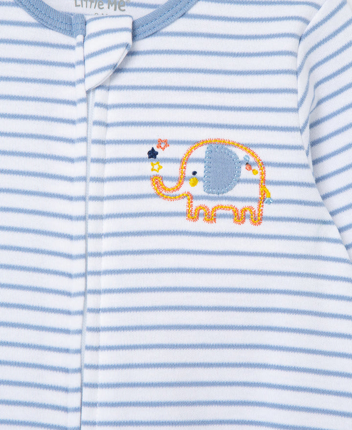 LITTLE ME BEBE NIÑO PIJAMA & HAT ELEPHANT BLUE