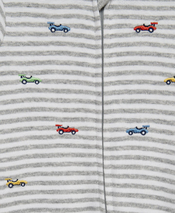 LITTLE ME BEBE NIÑO PIJAMA & HAT RACE CARS GREY