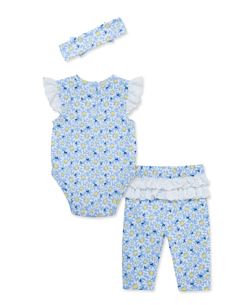 LITTLE ME BEBE NIÑA CONJ. DE PANTALON DAISY EYELET BLUE