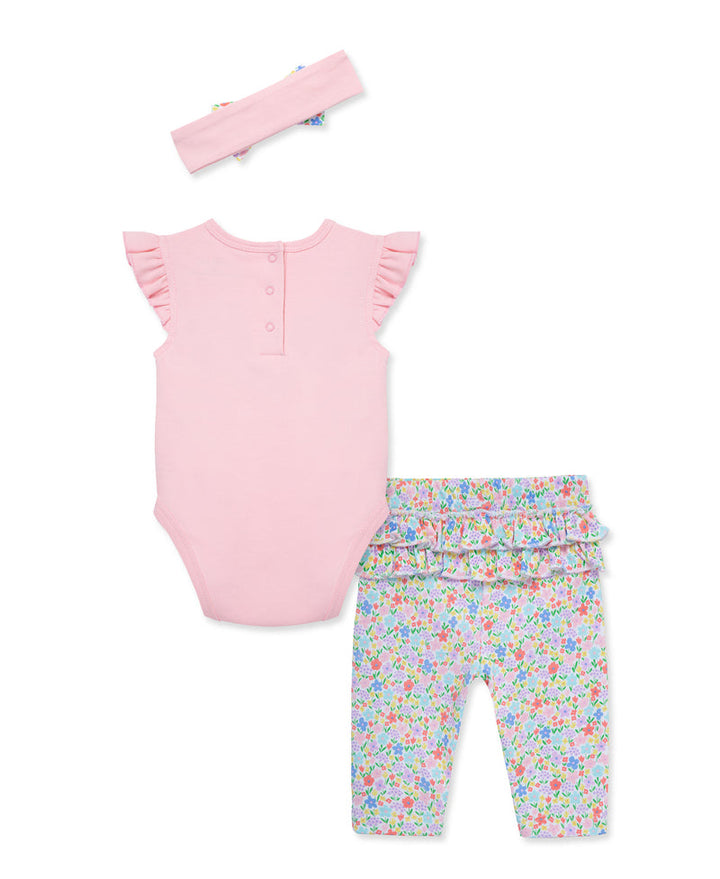 LITTLE ME BEBE NIÑA CONJ. DE PANTALON BUTTERFLY PINK MULTI