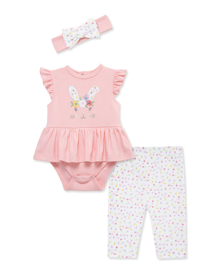 LITTLE ME BEBE NIÑA CONJ. DE PANTALON BUNNY PINK