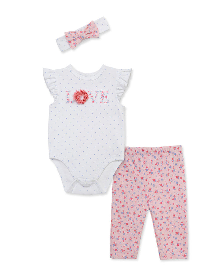 LITTLE ME BEBE NIÑA CONJ. DE PANTALON LOVE PINK