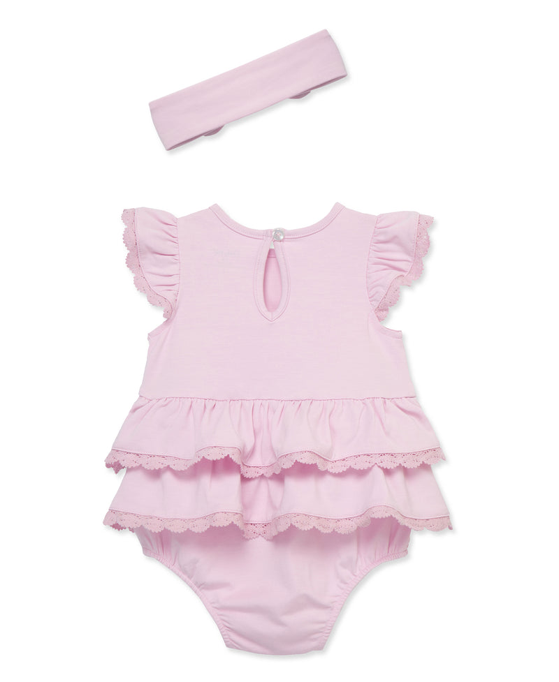 LITTLE ME BEBE NIÑA VESTIDO ESSENTIAL SOLIDS LACE BUBBLE LILAC
