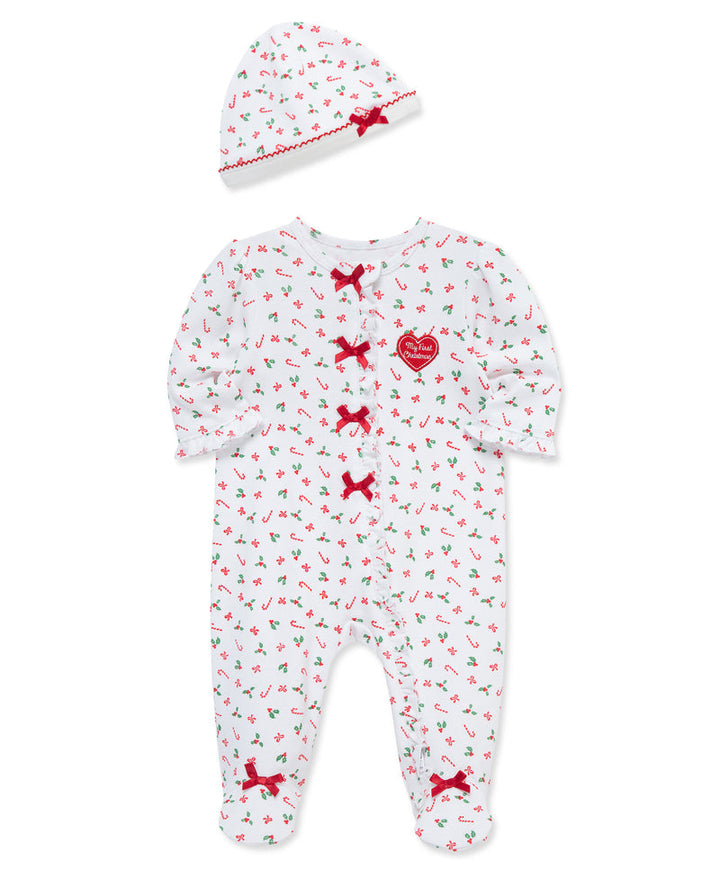 LITTLE ME BEBE NIÑA PIJAMA CANDY CANE RED MULTI