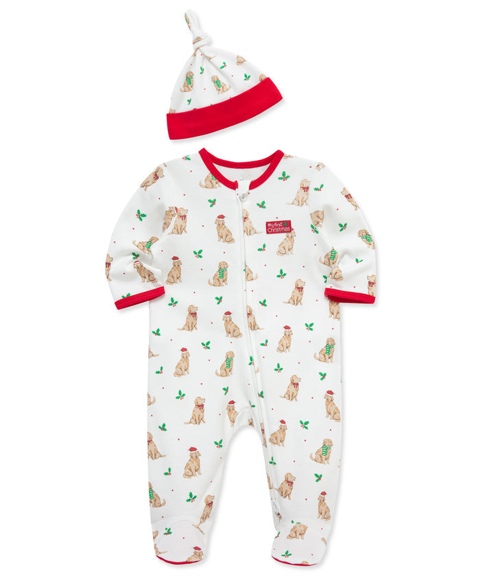LITTLE ME BEBE NIÑO PIJAMA FESTIVE PUPS MULTI