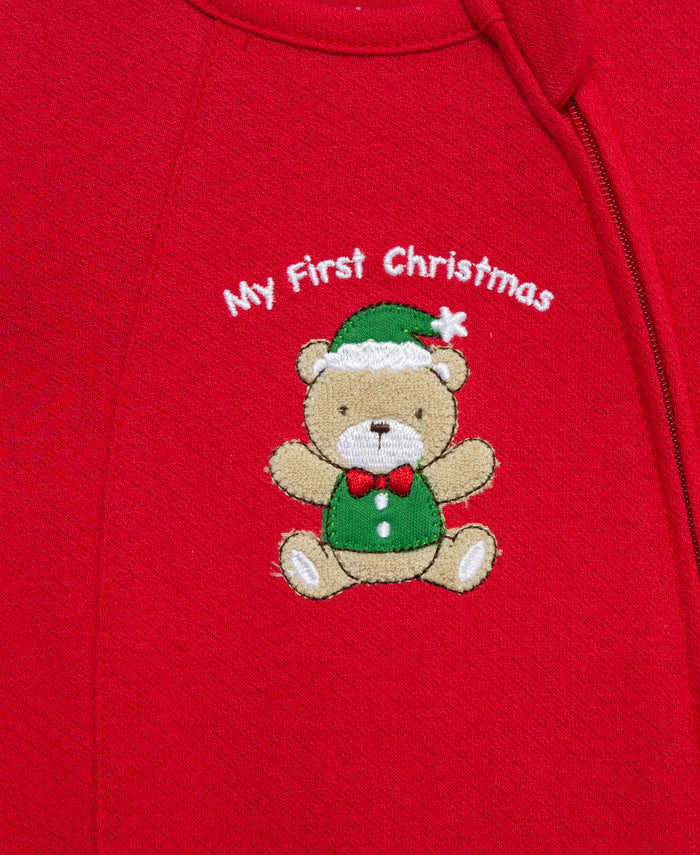 LITTLE ME BEBE NIÑA PIJAMA HOLIDAY BEAR RED
