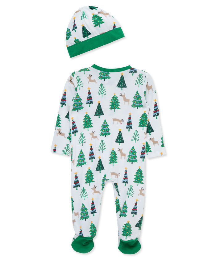 LITTLE ME BEBE NIÑO PIJAMA TREES GREEN MULTI