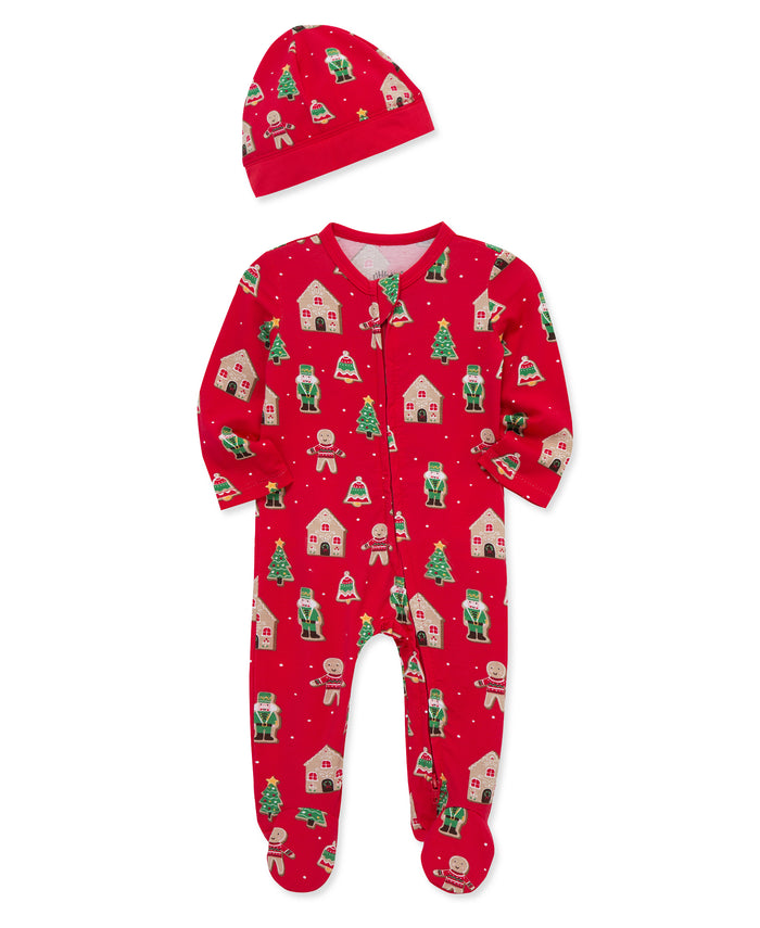 LITTLE ME BEBE NIÑO PIJAMA GINGERBREAD RED