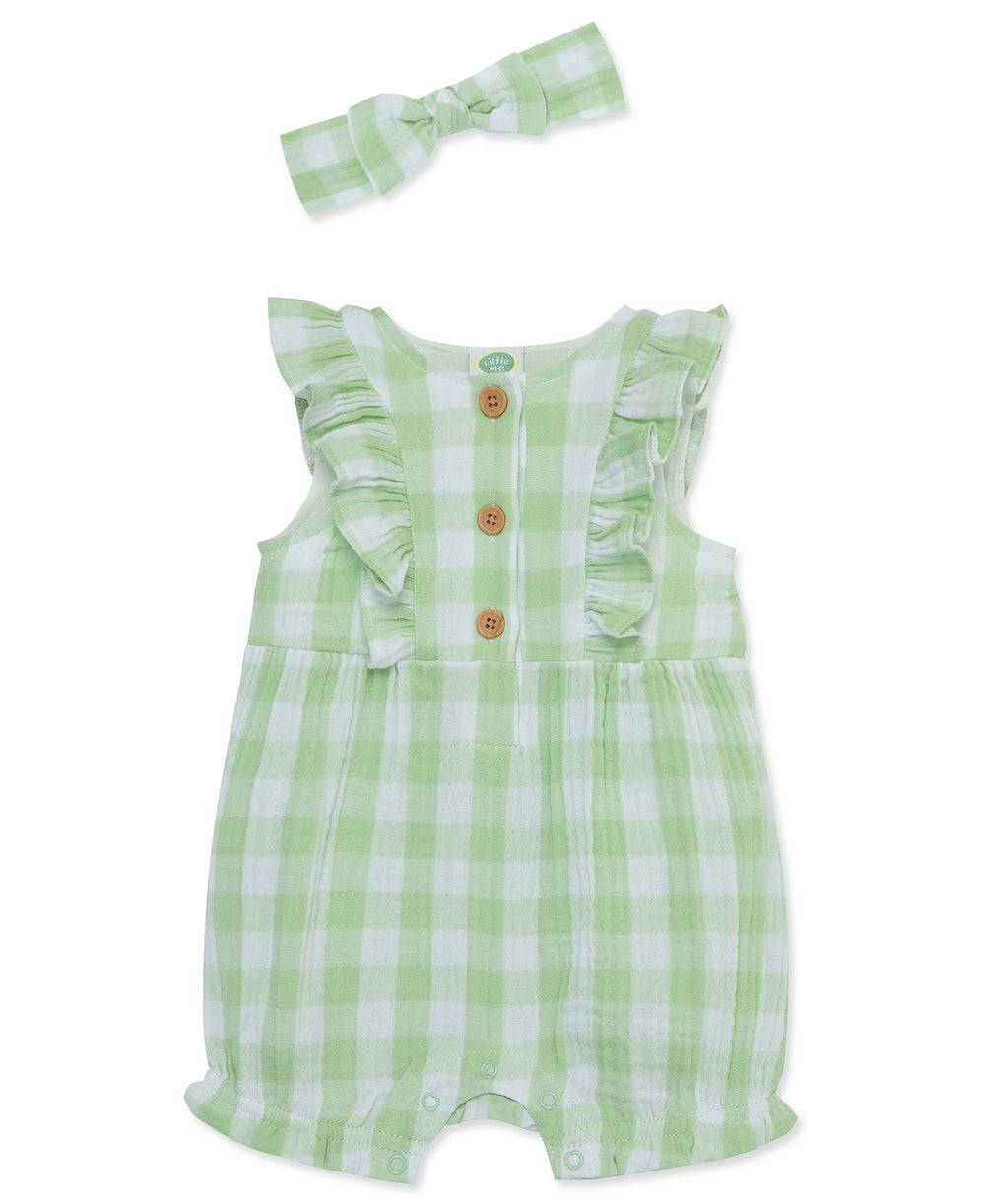 LITTLE ME BEBE NIÑA OVEROL GAUZE COLLECTION GREEN