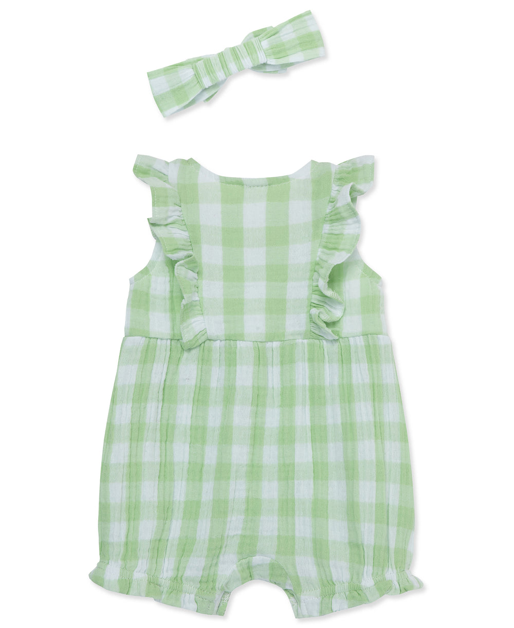 LITTLE ME BEBE NIÑA OVEROL GAUZE COLLECTION GREEN