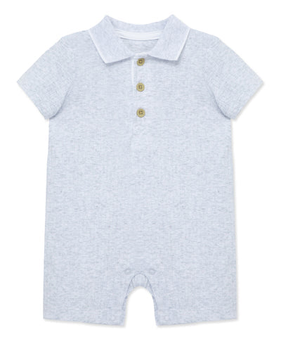 LITTLE ME BEBE NIÑO ROMPER POLO ESSENTIAL SOLIDS GREY
