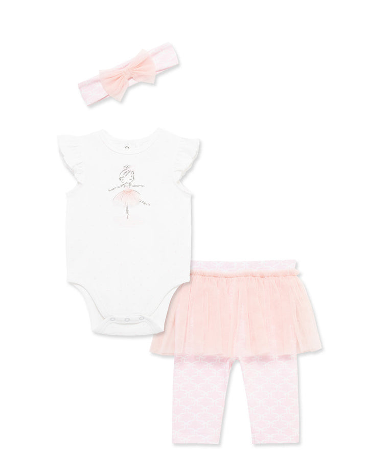 LITTLE ME BEBE NIÑA CONJ. DE PANTALON SKEGGING BALLET WHITE PRINT