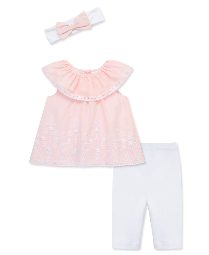LITTLE ME BEBE NIÑA CONJ. DE PANTALON WOVEN TUNIC EYELET PINK