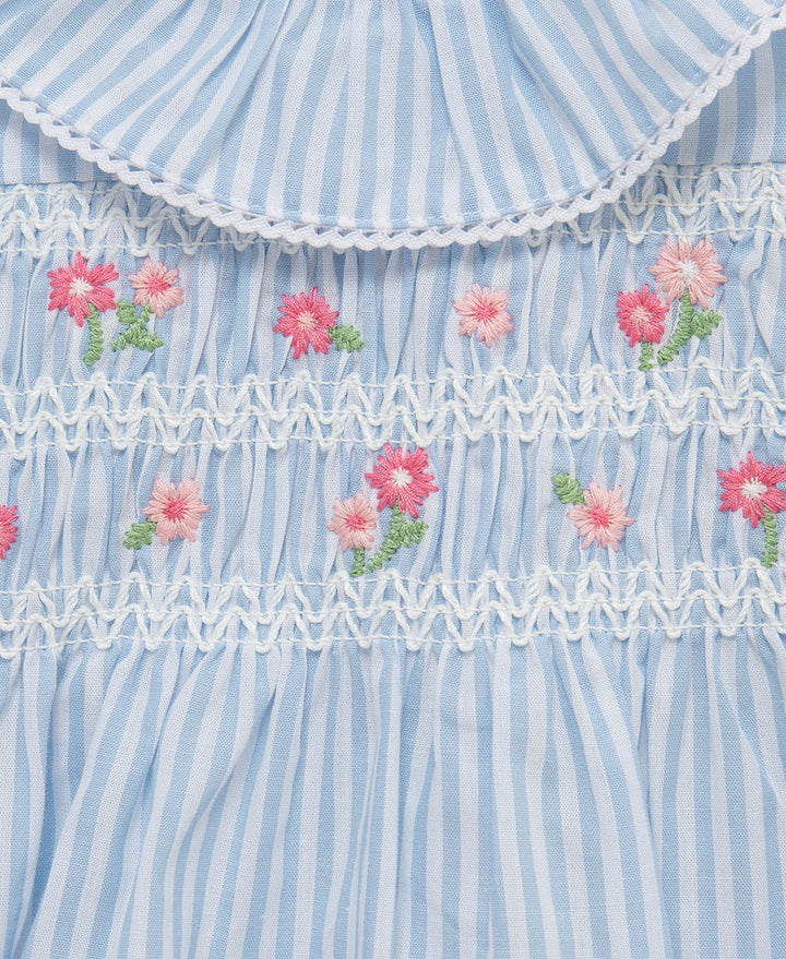 LITTLE ME BEBE NIÑA CONJ. DE PANTALON LEGGING SMOCK FLORAL BLUE/WHITE