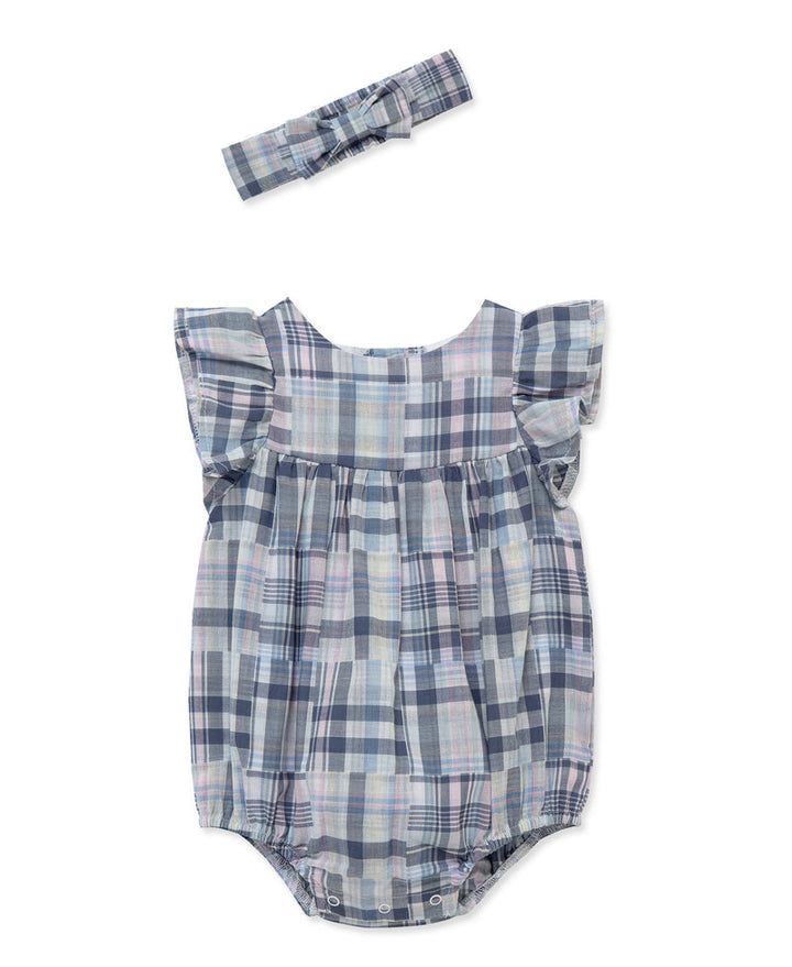 LITTLE ME BEBE NIÑA BODY & HEADBAND NEWPORT PLAID