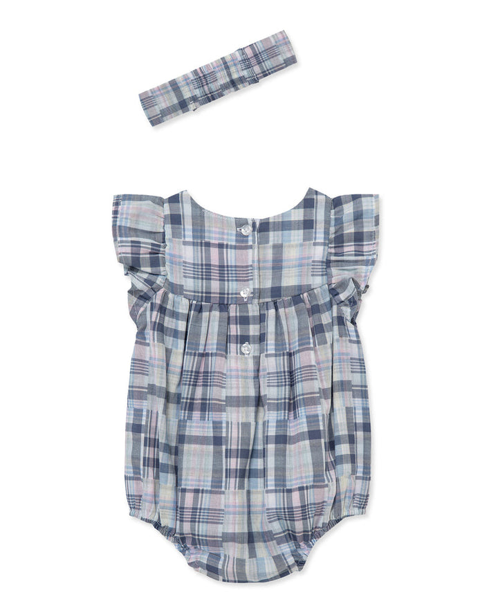 LITTLE ME BEBE NIÑA BODY & HEADBAND NEWPORT PLAID