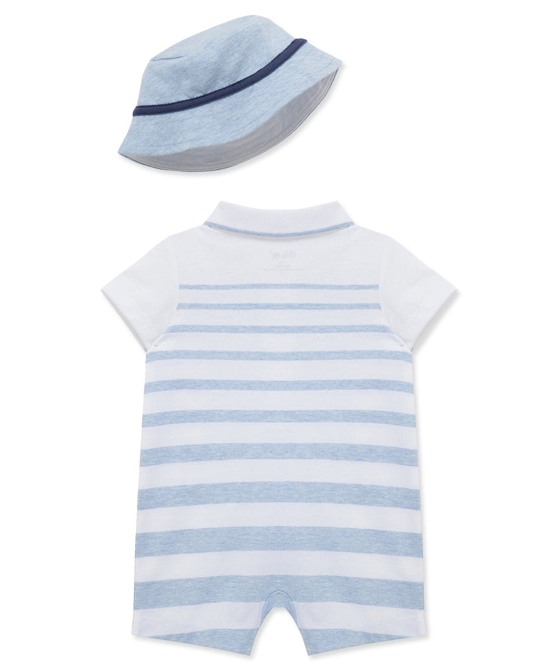 LITTLE ME BEBE NIÑO CONJ. DE OVEROL & HAT BLUE STRIPE