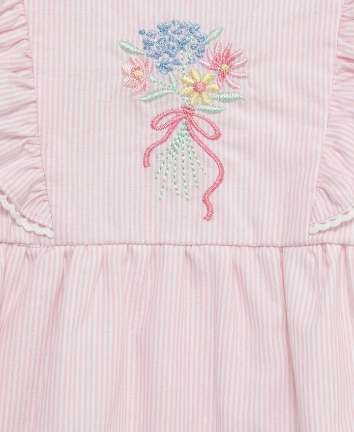 LITTLE ME BEBE NIÑA ROMPER & HEADBAND BOUQUET PINK