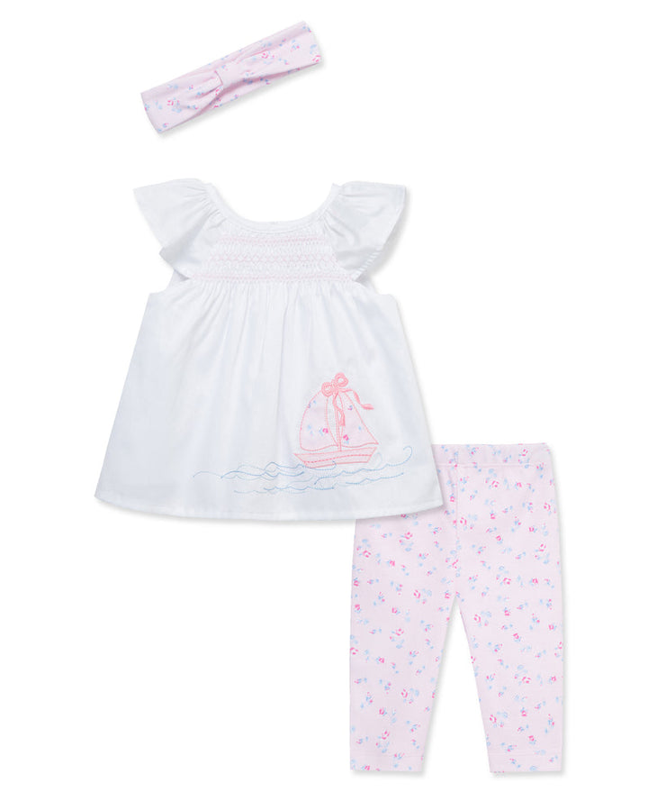 LITTLE ME BEBE NIÑA CONJ. DE PANTALON FLORAL BREEZE ROSY PINK
