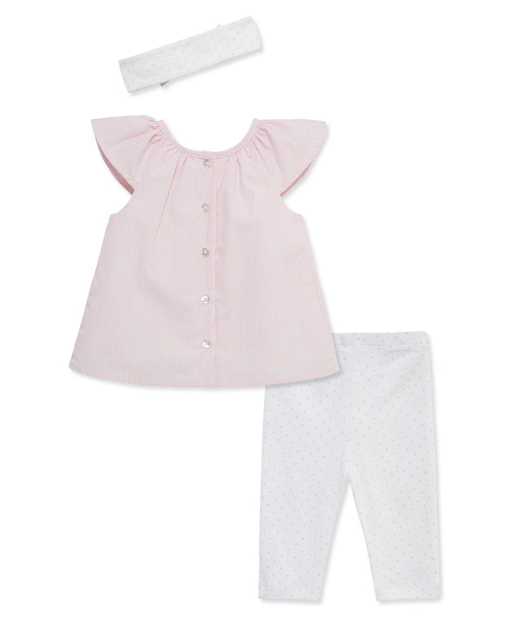 LITTLE ME BEBE NIÑA CONJ. DE PANTALON POSIES TUNIC LEG PINK