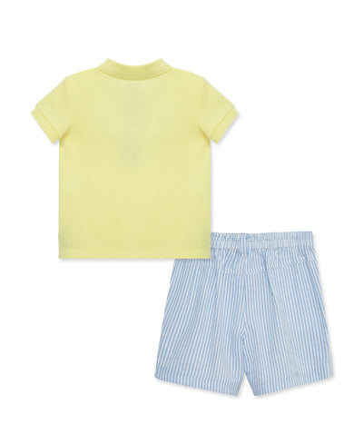 LITTLE ME NIÑO CONJ. DE SHORT POLO ANCHOR BLUE