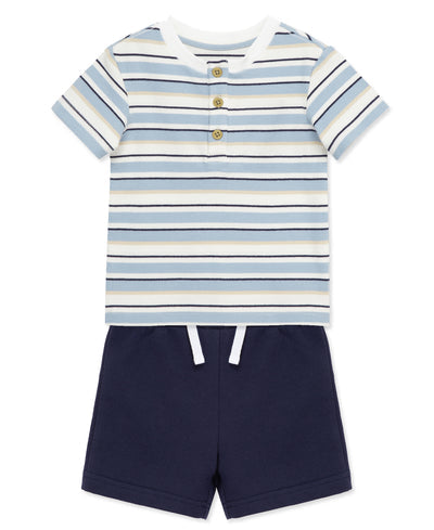 LITTLE ME NIÑO CONJ. DE SHORT LION BLUE 3PCS