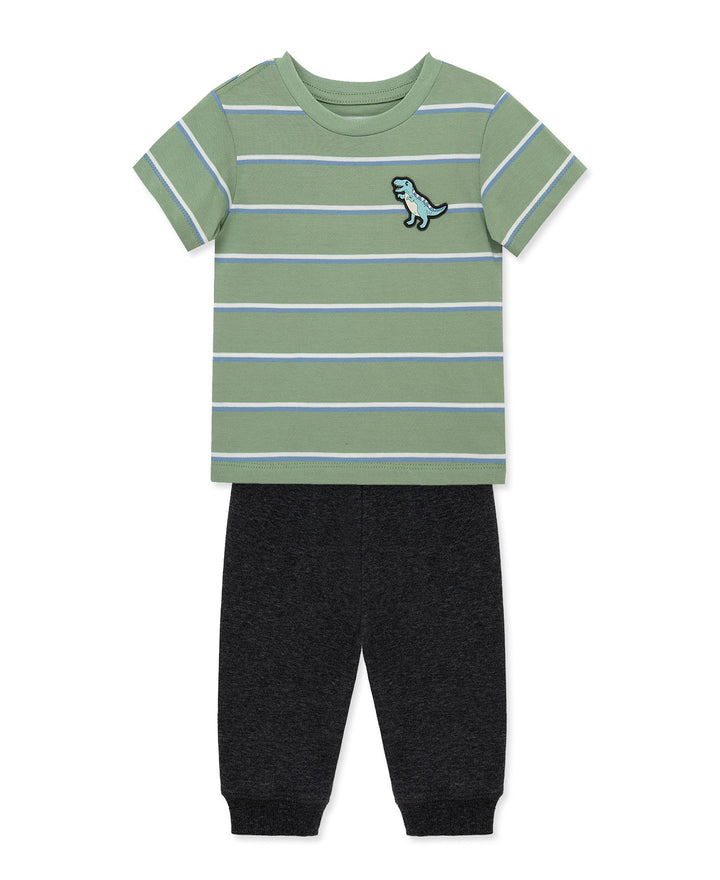 LITTLE ME NIÑO CONJ. DE PANTALON DINO 3PCS GREY MULTI
