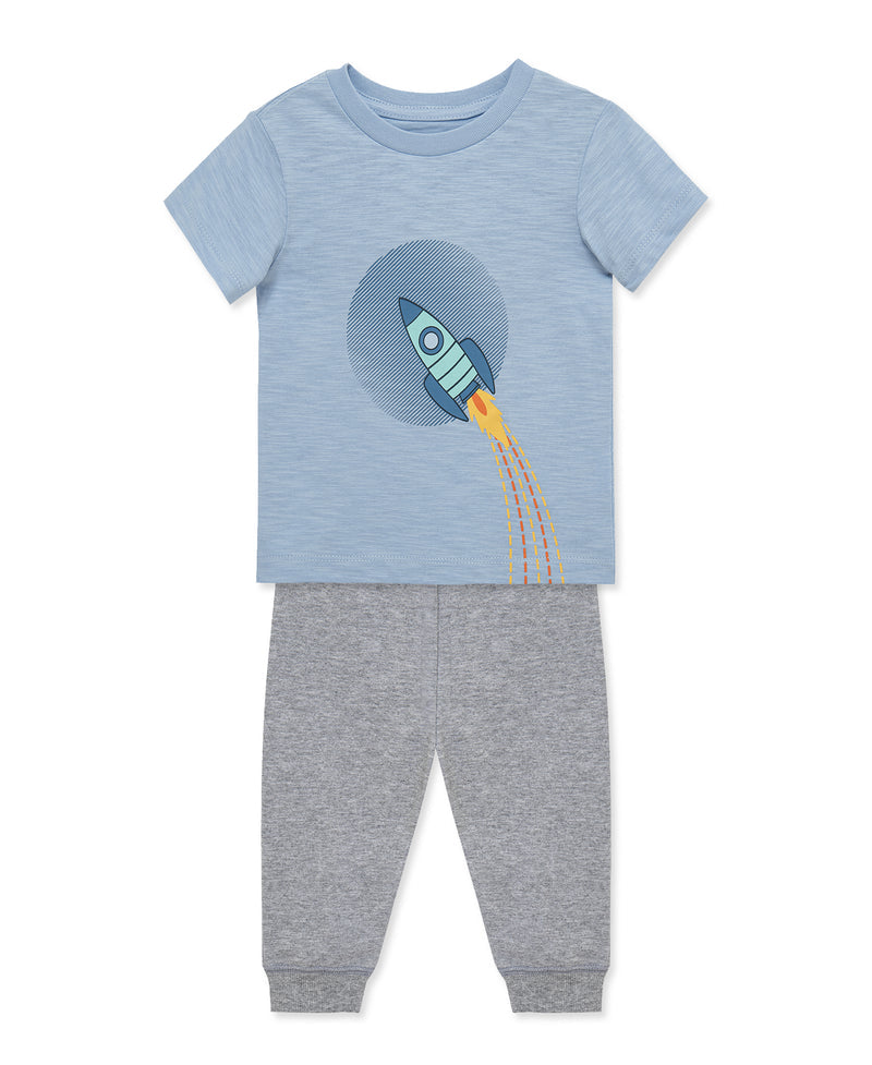 LITTLE ME NIÑO CONJ. DE PANTALON SPACE 3PCS GREY/BLUE