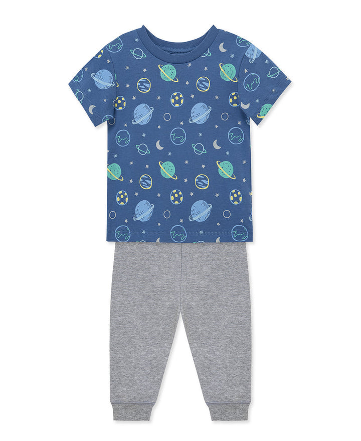 LITTLE ME NIÑO CONJ. DE PANTALON SPACE 3PCS GREY/BLUE