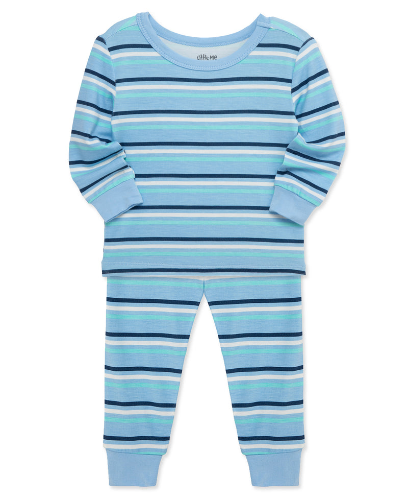 LITTLE ME NIÑO PIJAMA BAMBOO SPACE BLUE 4PCS