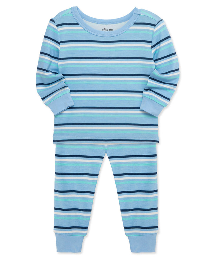 LITTLE ME NIÑO PIJAMA BAMBOO SPACE BLUE 4PCS