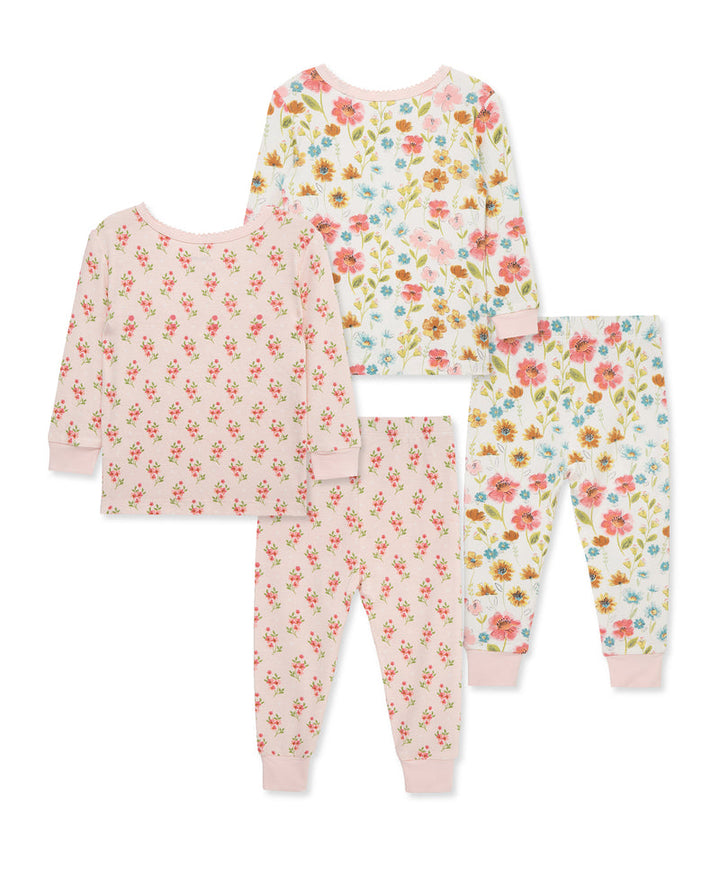 LITTLE ME NIÑA PIJAMA BAMBOO FLORAL PINK 4PCS