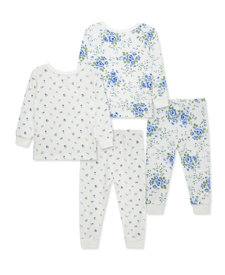 LITTLE ME NIÑO PIJAMA BAMBOO TOILE BLUE 4PCS