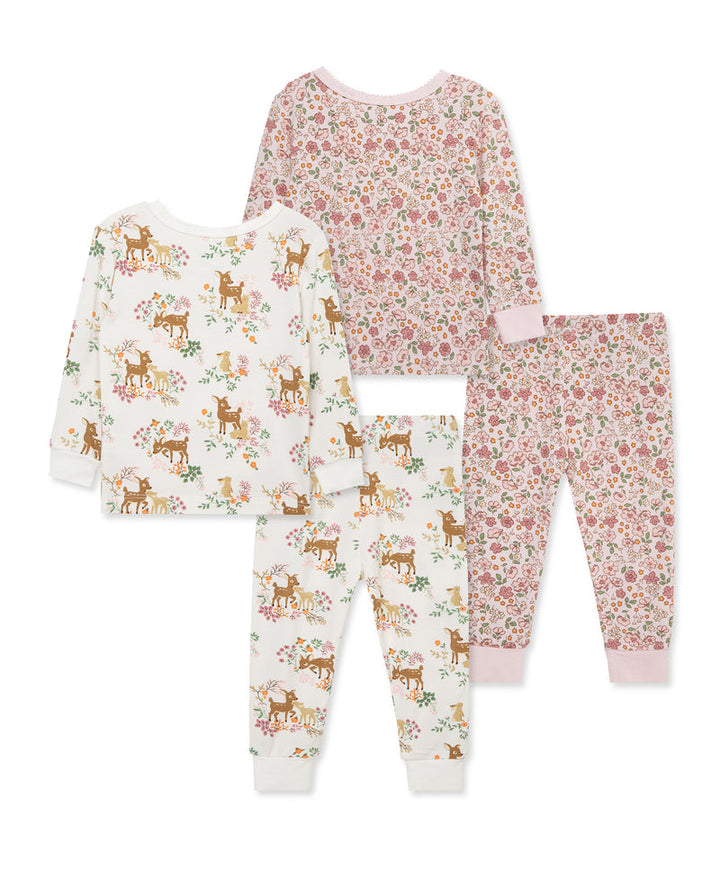 LITTLE ME NIÑA PIJAMA BAMBOO WOODLAND MULTI 4PCS