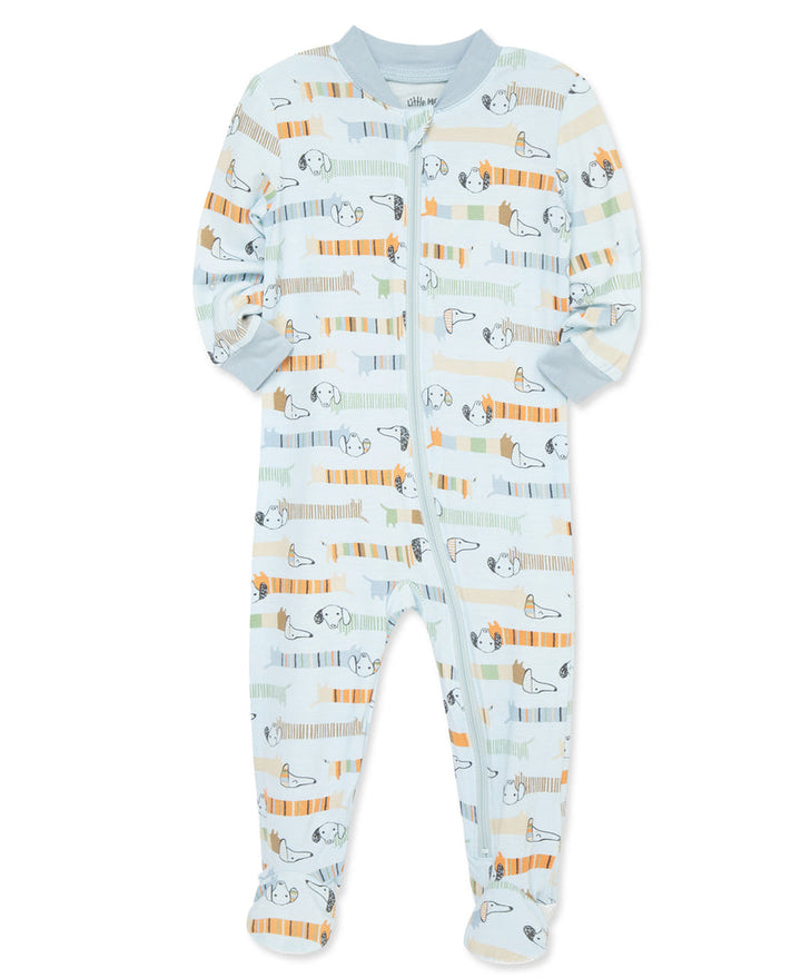 LITTLE ME BEBE NIÑO PIJAMA ZIP FRONT PUPPY BLUE