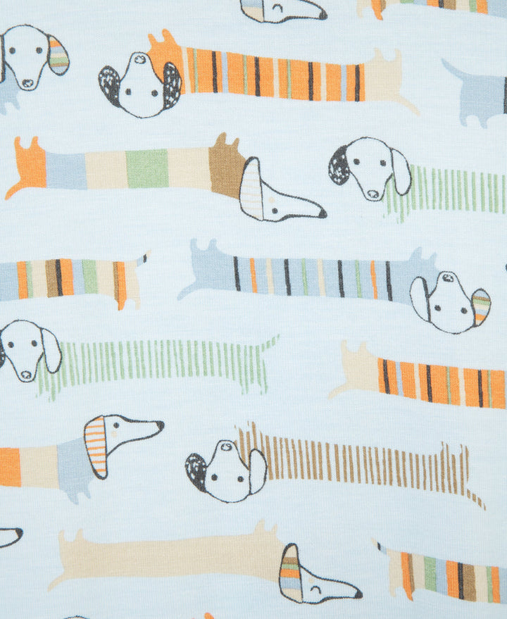 LITTLE ME BEBE NIÑO PIJAMA ZIP FRONT PUPPY BLUE