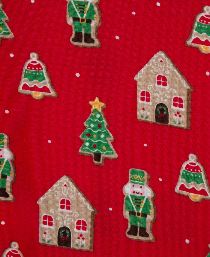 LITTLE ME BEBE NIÑO PIJAMA GINGERBREAD ZIP FRONT RED