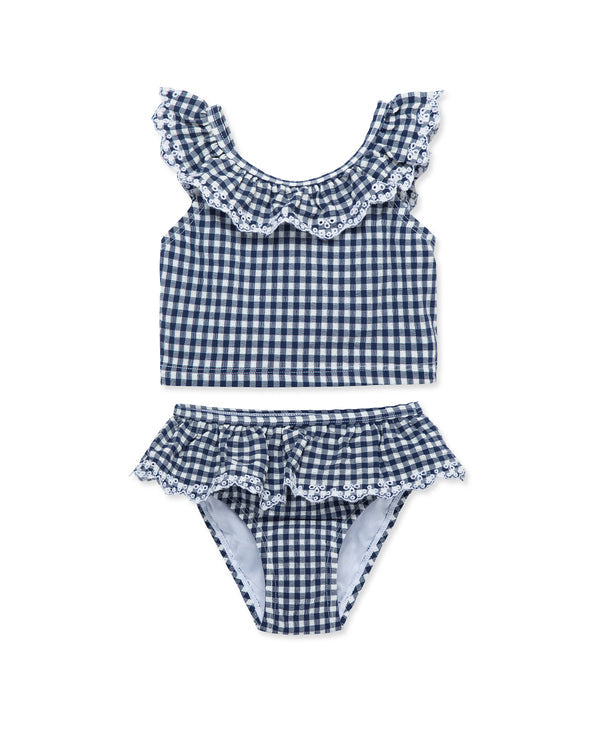 LITTLE ME NIÑA VESTIDO DE BAÑO GINGHAM BLUE
