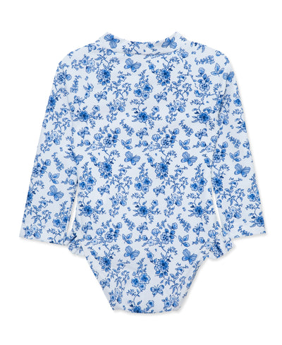 LITTLE ME NIÑA VESTIDO DE BAÑO RASHGUARDS BLUE FLORAL