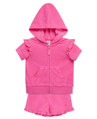 LITTLE ME NIÑA BATA TOALLA SWIM PINK