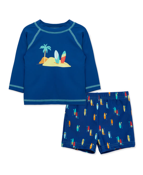 LITTLE ME NIÑO VESTIDO DE BAÑO RASHGUARDS SURF BLUE