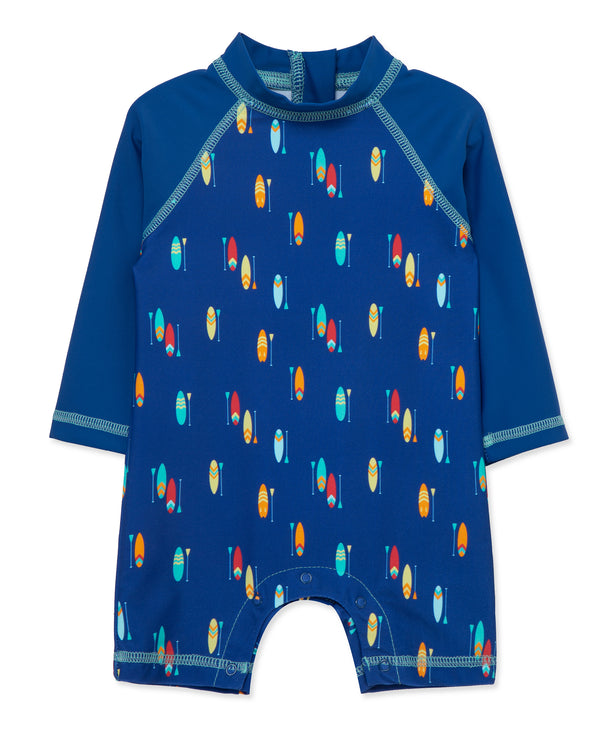 LITTLE ME BEBE NIÑO VESTIDO DE BAÑO RASHGUARDS SURF BLUE
