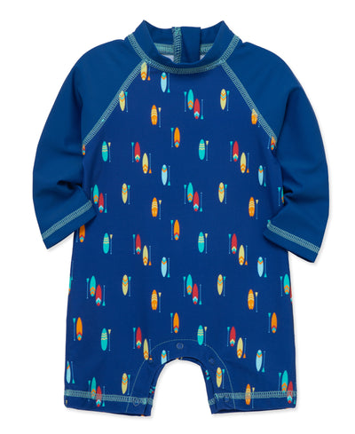 LITTLE ME BEBE NIÑO VESTIDO DE BAÑO RASHGUARDS SURF BLUE