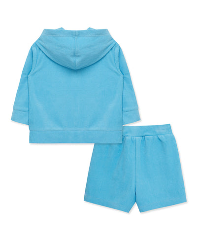 LITTLE ME NIÑO BATA TOALLA SWIM BLUE