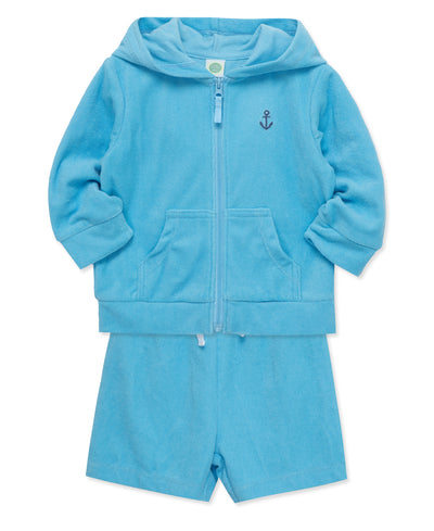 LITTLE ME NIÑO BATA TOALLA SWIM BLUE