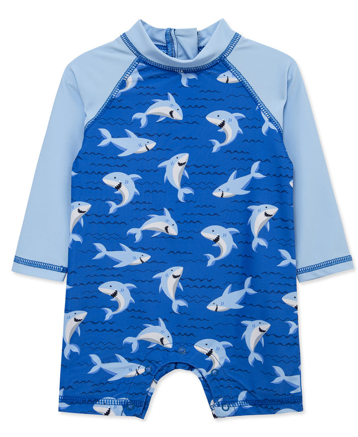 LITTLE ME BEBE NIÑO VESTIDO DE BAÑO SHARK M/L BLUE