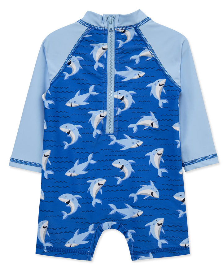 LITTLE ME BEBE NIÑO VESTIDO DE BAÑO SHARK M/L BLUE