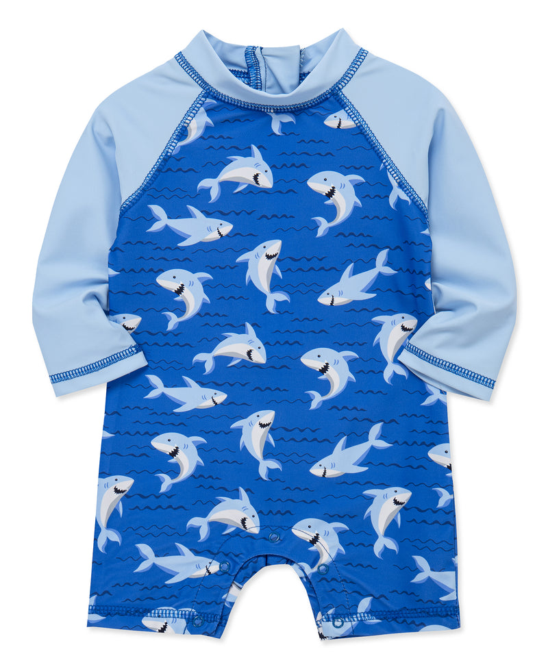 LITTLE ME BEBE NIÑO VESTIDO DE BAÑO SHARK M/L BLUE
